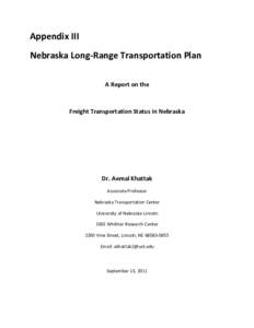 Microsoft Word - Appendix III Freight Transportation Status in Nebraska.docx