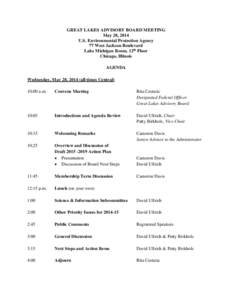 Agenda for Great Lakes Advisory Board Meeting - May 28, 2014