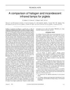 TECHNICAL NOTE  A comparison of halogen and incandescent