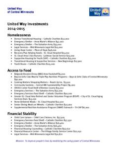 United Way of Central Minnesota United Way Investments[removed]2015