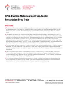 Cross-Border Drug Trade -- Position Statement