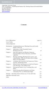 Cambridge University Press[removed]2 - Contesting the Postwar City: Working-Class and Growth Politics in 1940s Milwaukee Eric Fure-Slocum Table of Contents More information