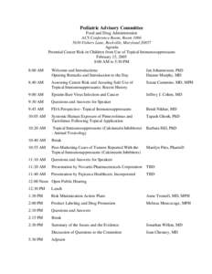 AGENDA PLANNING—Pediatric Advisory Committee Meeting of February 15, 2005
