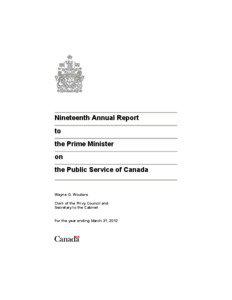 Nineteenth Annual Report to the Prime Minister