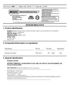 Safety / Oxidizing agents / Household chemicals / Sodium bisulfate / Material safety data sheet / Sulfuric acid / Dangerous goods / Respirator / Corrosive substance / Chemistry / Sodium compounds / Sulfates