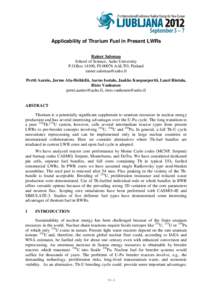 Actinides / Nuclear fuels / Nuclear reprocessing / Thorium / Thorium fuel cycle / Breeder reactor / Burnup / Nuclear fuel cycle / Nuclear fuel / Nuclear technology / Nuclear physics / Energy