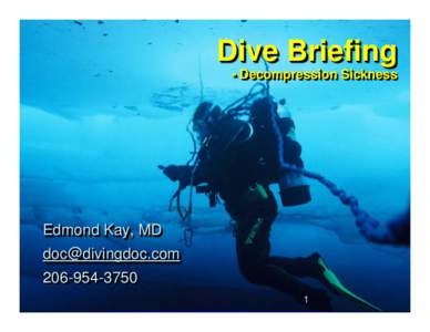 Dive Briefing - Decompression Sickness