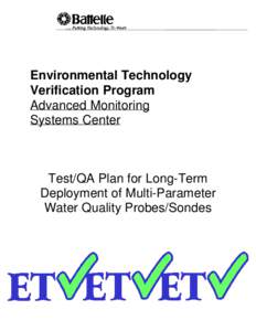 Test/QA Plan for Long-Term Deployment of Multi-Parameter Water Quality Probes/Sondes
