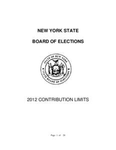 NEW YORK STATE BOARD OF ELECTIONS 2012 CONTRIBUTION LIMITS  Page1of20