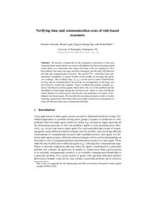 Verifying time and communication costs of rule-based reasoners Natasha Alechina, Brian Logan, Nguyen Hoang Nga, and Abdur Rakib ⋆ University of Nottingham, Nottingham, UK (nza,bsl,hnn,rza)@cs.nott.ac.uk