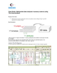 Case Study: Multivariate data analysis in sensory science using The Unscrambler®