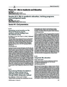 Theme III, Session III-1  Theme III – 3Rs in Academia and Education Coordinators Gilly Griffin, CCAC, Ottawa, Canada Monika Schäfer-Korting, FU Berlin, Germany