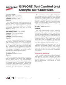 8717 EXPLORE Sample Questions