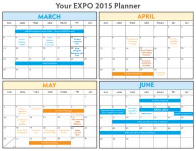 Your EXPO 2015 Planner APRIL MARCH mon