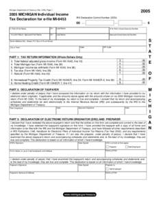 MI-8453, 2005 Michigan Individual Income Tax Declaration for e-file