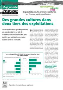 Agreste Primeur 283 Exploitations de grandes cultures en France métropolitaine