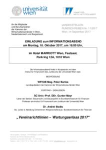 An die Mitglieder und Berufsanwärter der Kammer der Wirtschaftstreuhänder in Wien, Niederösterreich und Burgenland