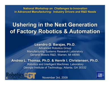 2009 NIST TIP GM-GT White Paper on Robotics & Automation.ppt