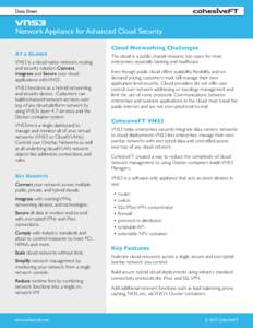 Data Sheet Network Appliance for Advanced Cloud Security Cloud Networking Challenges