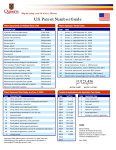 Engineering and Science Library  U.S. Patent Number Guide Patent Documents and Notices Since 1790 Document Type