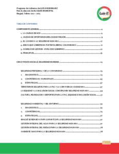 Programa de Gobierno de LUIS H RODRIGUEZ Para la elección de ALCALDE MUNICIPAL Ibagué, Tolima 2012 – 2015