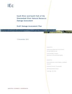 South River and South Fork of the Shenandoah River Natural Resource Damage Assessment Draft Damage Assessment Plan  15 November 2010