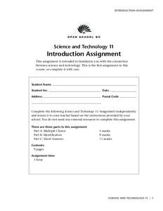 INTRODUCTION ASSIGNMENT  Science and Technology 11 Introduction Assignment This assignment is intended to familiarize you with the connection