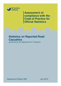 Assessment Report[removed]Statistics on Reported Road Casualties