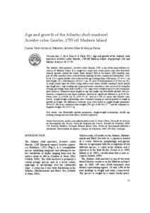 Age and growth of the Atlantic chub mackerel Scomber colias Gmelin, 1789 off Madeira Island JOANA VASCONCELOS, MANUEL AFONSO DIAS & GRAÇA FARIA