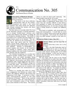 2011  Communication No. 305 The Pleasant Places of Florida Chronicles of Sherlock Holmes Softcover, Xlibris Corporation, 2011 by