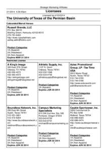 Strategic Marketing Affiliates  Licensees[removed]:39:45am