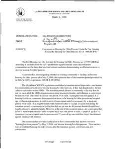 US.DEPARTMENT OF HOUSING AND URBAN DEVELOPMENT WASHINGTON, DC[removed]March 6, 2006 OFFICE OF FAIR HOUSING AND EQUAL OPPORTUNITY