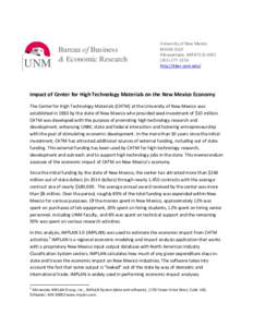UNM  Bureau of Business & Economic Research  University of New Mexico
