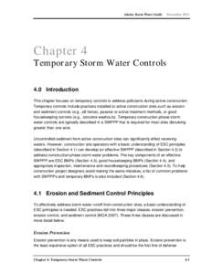 Alaska Storm Water Guide  December 2011 Chapter 4 Tempor ar y Stor m Water Contr ols