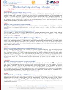 www.saarc-rsu-hped.org  Vol. 04, No. 06, 05 February 2015 ECTAD South Asia Weekly Animal Disease E-Information Regional Support Unit and Emergency Centre for Transboundary Animal Diseases for South Asia, FAO, Nepal