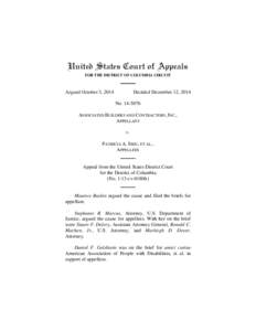 United States Court of Appeals FOR THE DISTRICT OF COLUMBIA CIRCUIT Argued October 3, 2014  Decided December 12, 2014