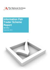 Information Fair Trader Scheme Report Met Office September 2013