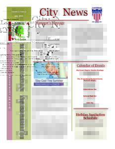 Volume 3, Issue 2 July 2010 City News Manager’s Message