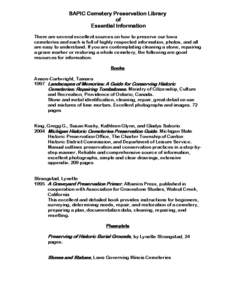 Stones / Cultural heritage / Historic preservation / Culture / Headstone / Cemetery / National Center for Preservation Technology and Training / Preservation / Cultural studies / Conservation-restoration / Museology