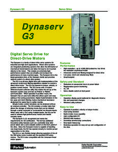Dynaserv G3  Servo Drive Digital Servo Drive for Direct-Drive Motors