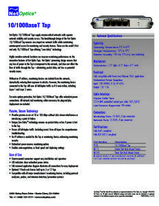 Ethernet / Electrical connector / Power over Ethernet / Tap / Electromagnetism / Technology / Electrical engineering / Network tap / Networking hardware / IEEE standards / Net Optics