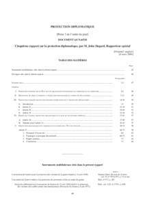 Protection diplomatique : Cinquième rapport sur la protection diplomatique, par M. John Dugard, Rapporteur spécial