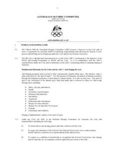 1  AUSTRALIAN OLYMPIC COMMITTEE (ARBN[removed]Registered Number A0004778J)