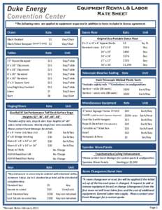 1  Equipment Rental & Labor Rate Sheet *The following rates are applied to equipment requested in addition to items included in license agreement.