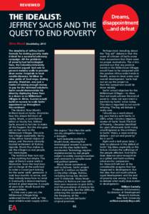 Economics / International development / International relations / Jeffrey Sachs / Goldman Sachs / The End of Poverty / Dambisa Moyo / Peter Thomas Bauer / Development aid / Development / Development economists / International economics