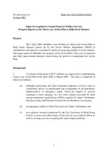 For discussion on 10 June 2002 Paper No. CB[removed])  Paper for Legislative Council Panel on Welfare Services