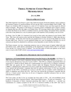 Oneida / Aboriginal title in the United States / Indian Territory / Native American Rights Fund / City of Sherrill v. Oneida Indian Nation of New York / Tribal sovereignty in the United States / Oneida Indian Nation of New York v. County of Oneida / United States v. Lara / National Congress of American Indians / Law / Case law / Aboriginal title in New York