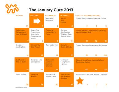 The January Cure 2013 M O N DAY T U E S DAY  31
