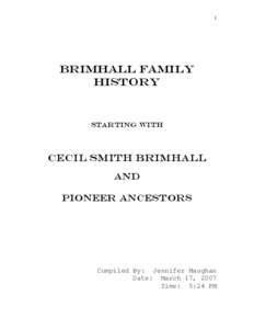 1  BRIMHALL FAMILY