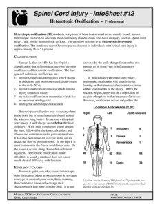 Spinal Cord Injury - InfoSheet #12 Heterotopic Ossification -